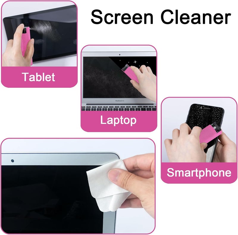 walrfid Screen Cleaner Touchscreen Mist Spray, Cleaning Kit for Electronic Smart Phone TV, Laptop, Tablet, PC, Computer LCD Flat Screens, Eyeglasses, Compatible with iPhone iPad MacBook Pro - Hot Pink - Image 4